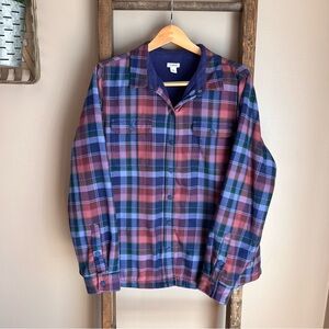 L.L. Bean Fleece Lined Plaid Button-Up Shirt
